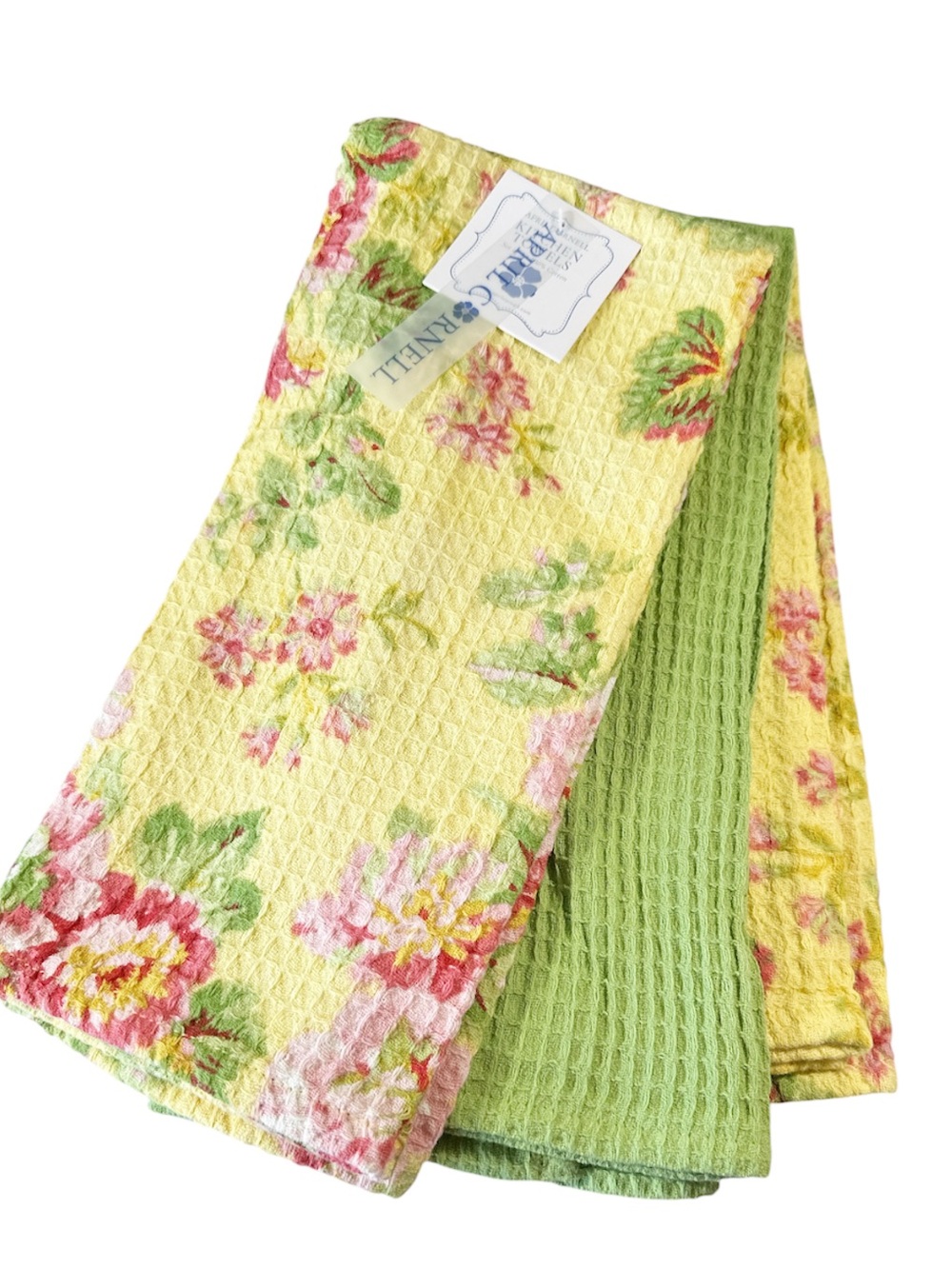 NEW April Cornell EMMALINE FLORAL Kitchen Towel Set/3